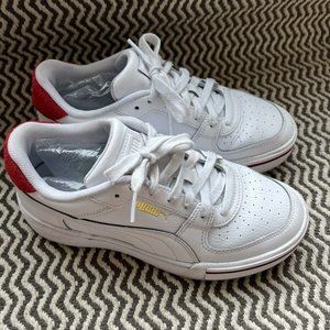 Puma Pro CA Classic Sneakers, Size 5.5 With Red Suede Accent Athletic Women Shoe